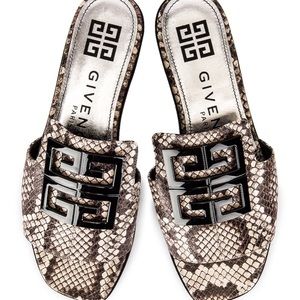 NEW GIVENCHY 4G Flat Sandal Mule 8.5 38.5 Leather
